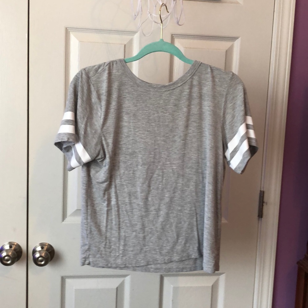 This is a grey sporty T-shirt